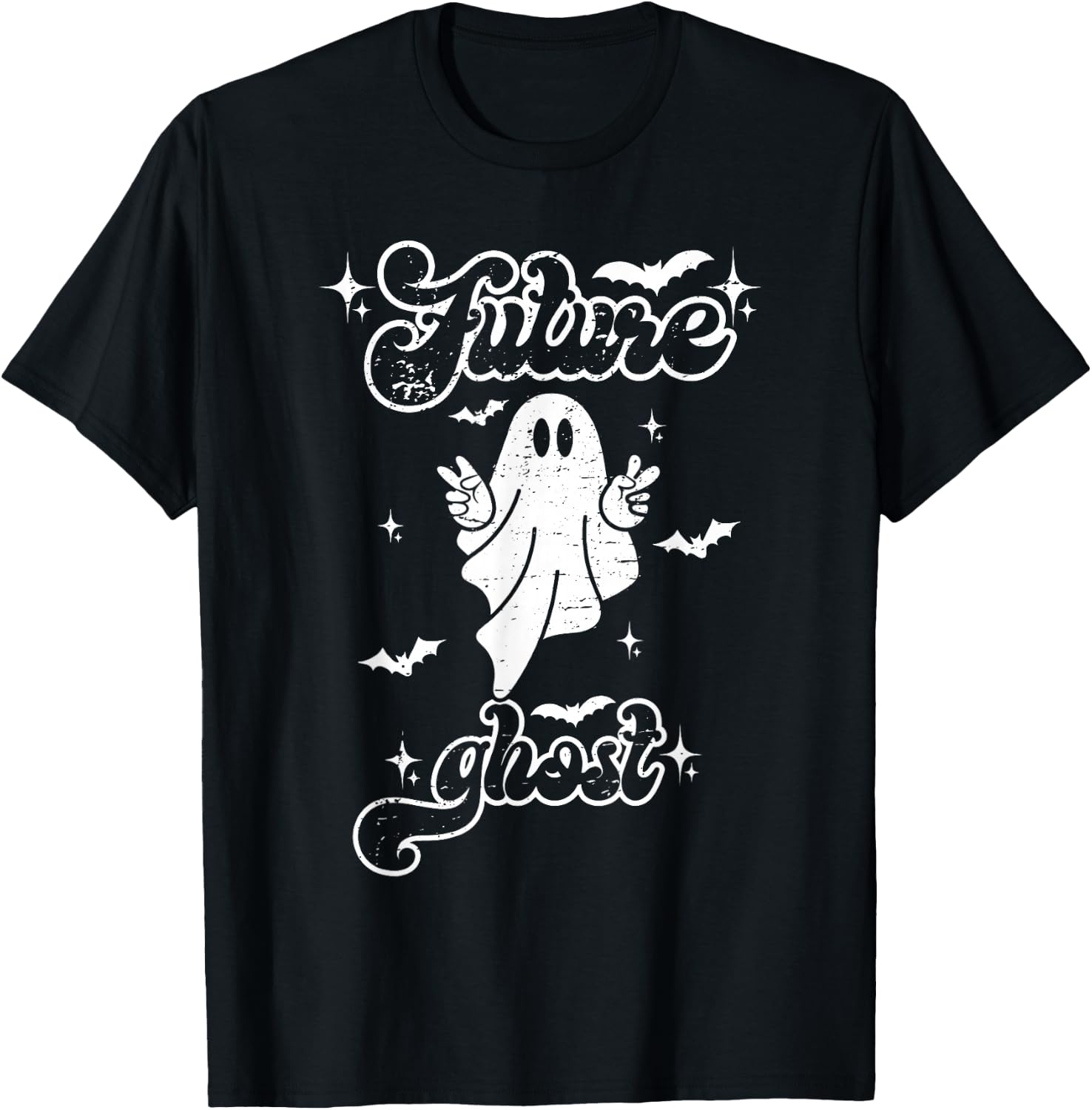 Future Ghost Funny Vintage Halloween Costume Men Women Kids T-Shirt - T-Shirt | Black