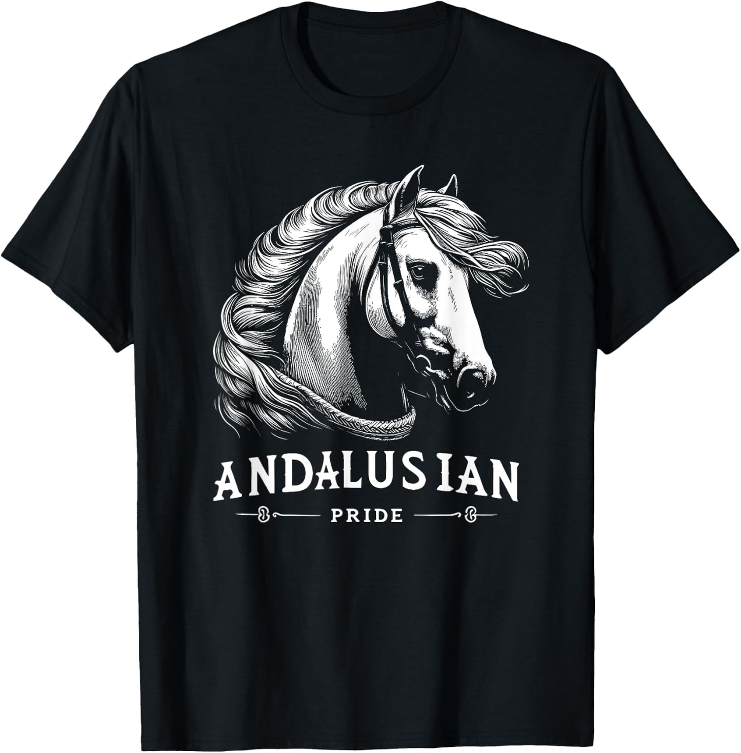 Andalusian Horse Riding Equestrian T-Shirt - T-Shirt | Black