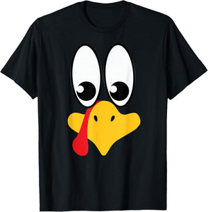 Silly Turkey Face Thanksgiving Shirt, Funny Thanksgiving T-Shirt - T-Shirt | Black