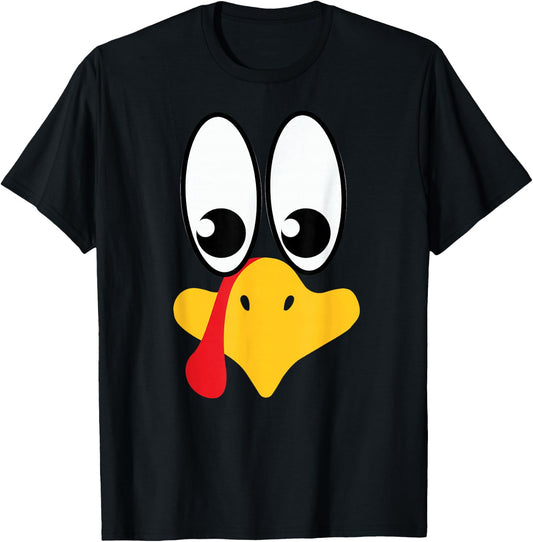 Silly Turkey Face Thanksgiving Shirt, Funny Thanksgiving T-Shirt - T-Shirt | Black