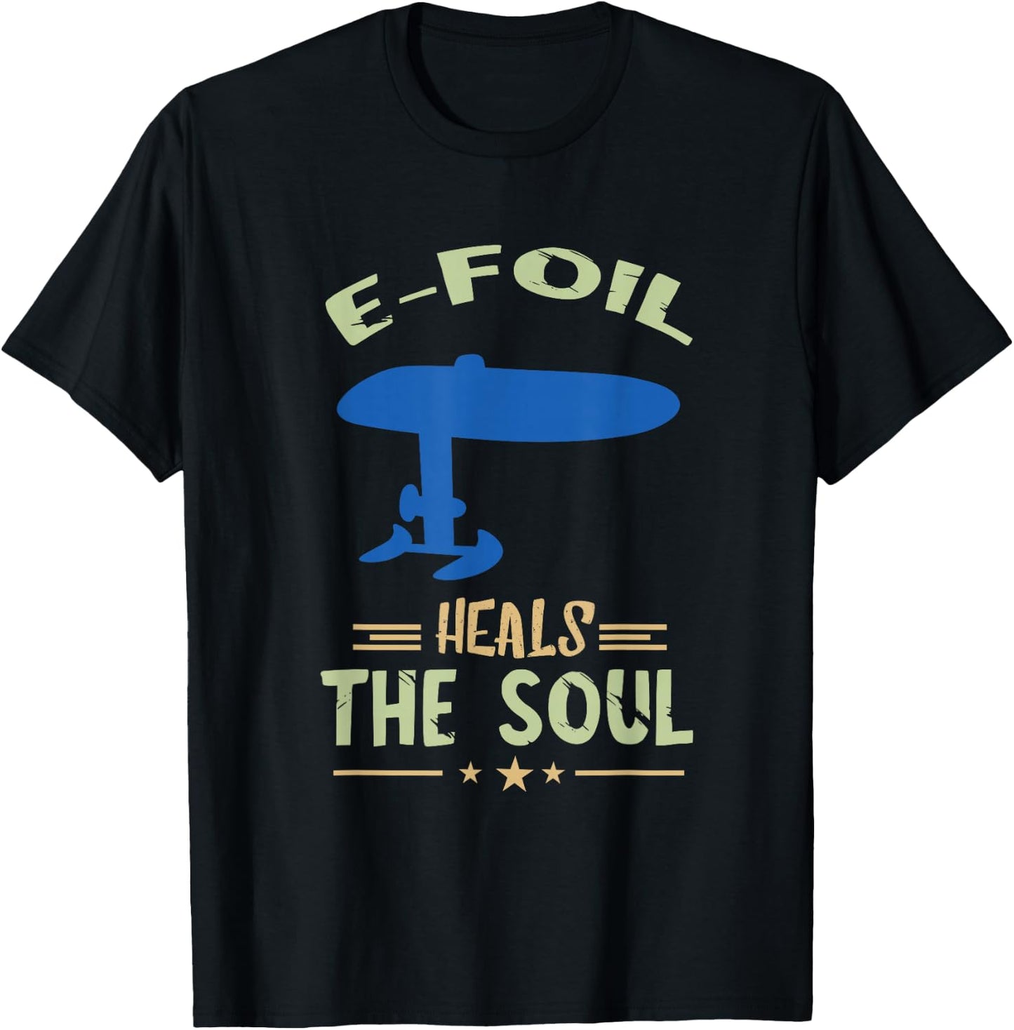 Foil Heals The Soul Electric Hydrofoil Surfboard Foiling T-Shirt - T-Shirt | Black