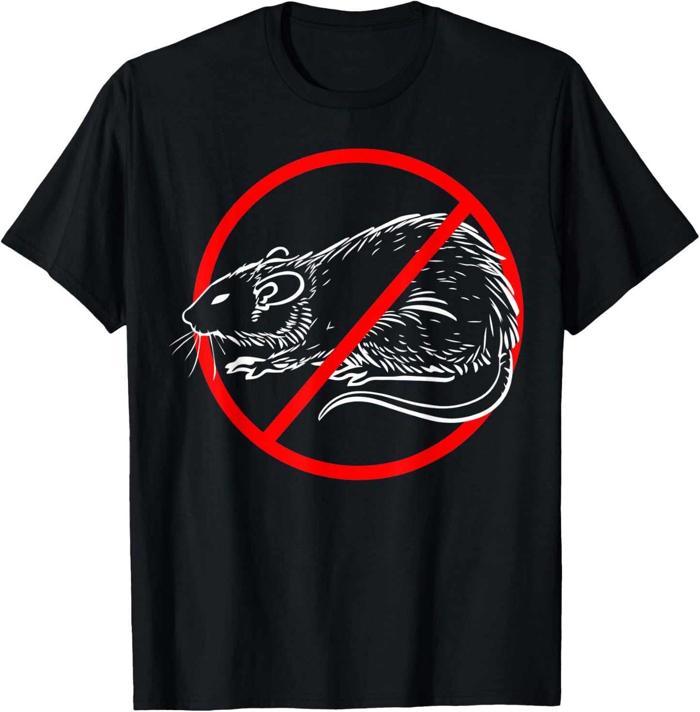 Exterminator Pest Control Eradicator Terminator No Rat Sign T-Shirt - T-Shirt | Black