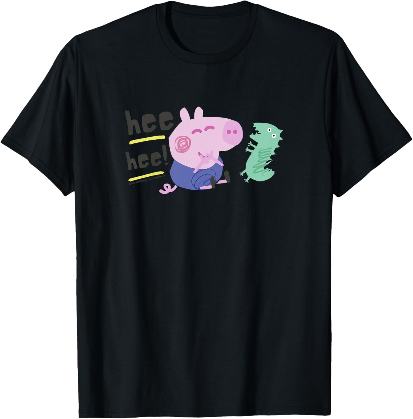 Peppa Pig HEE HEE! George Playing with Mr. Dinosaur T-Shirt - T-Shirt | Black