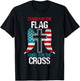Stand For The Flag Kneel For The Cross USA Flag American T-Shirt - T-Shirt | Black