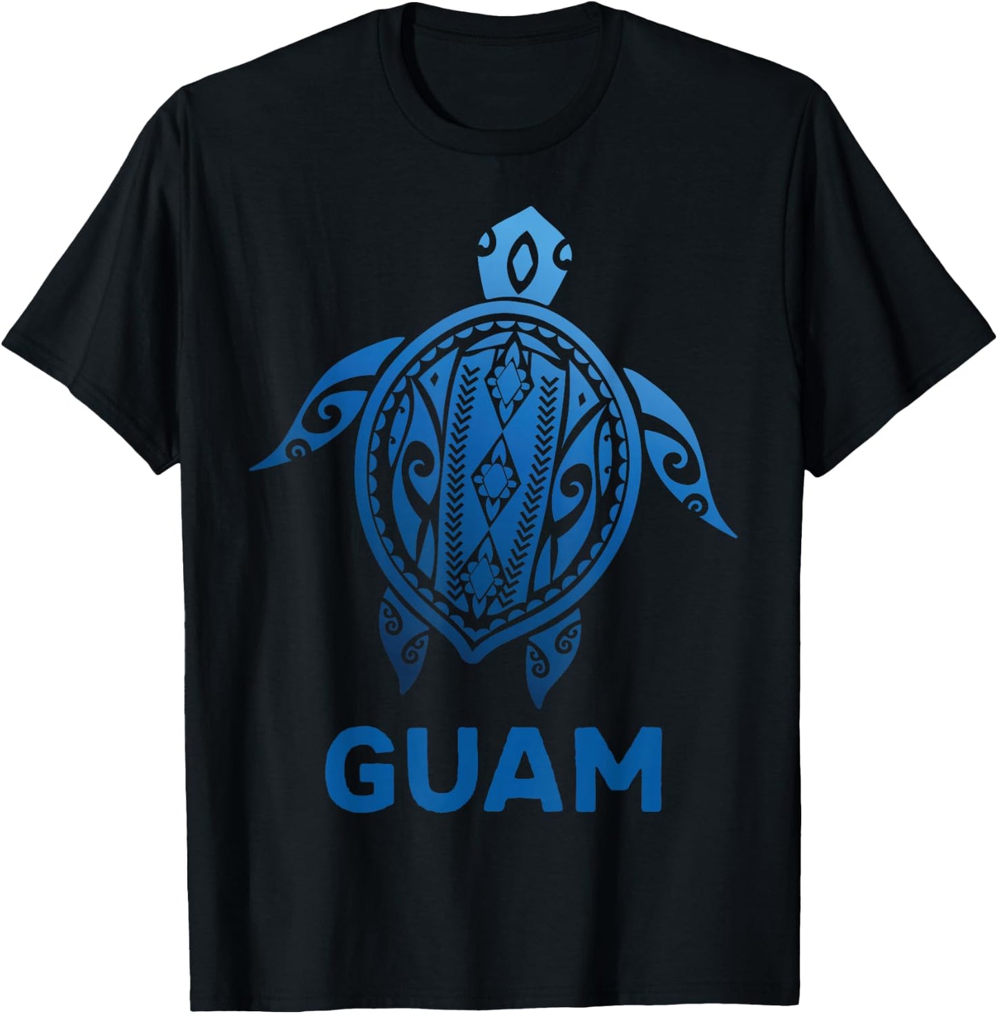 Guam Tribal Tattoo Blue Sea Turtle Souvenirs T-Shirt - T-Shirt | Black