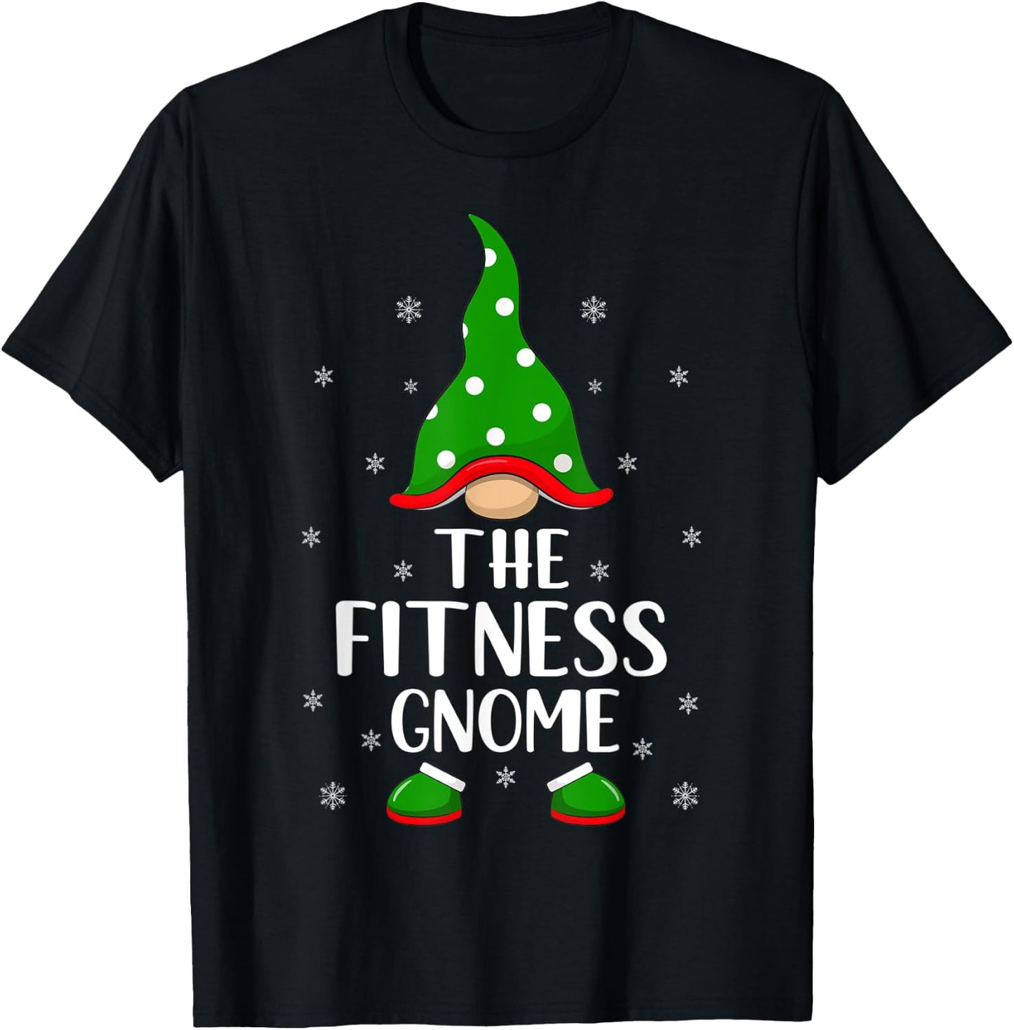 Matching Family Group The Fitness Gnome Christmas T-Shirt - T-Shirt | Black