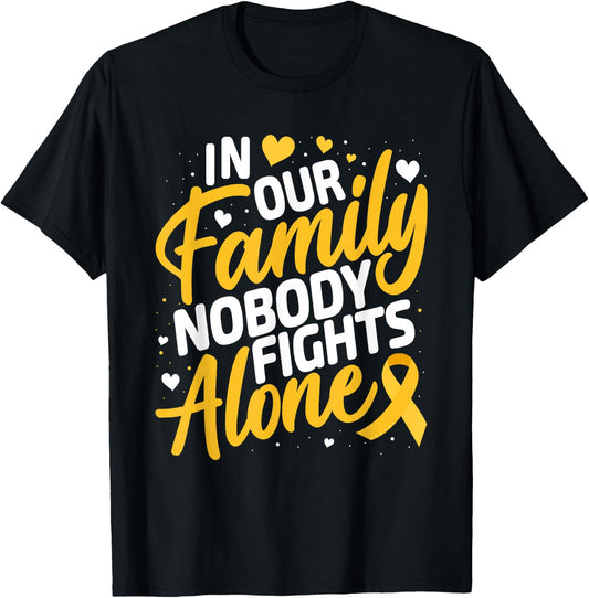 Childhood Cancer Support Family Childhood Cancer Awareness T-Shirt - T-Shirt | Black