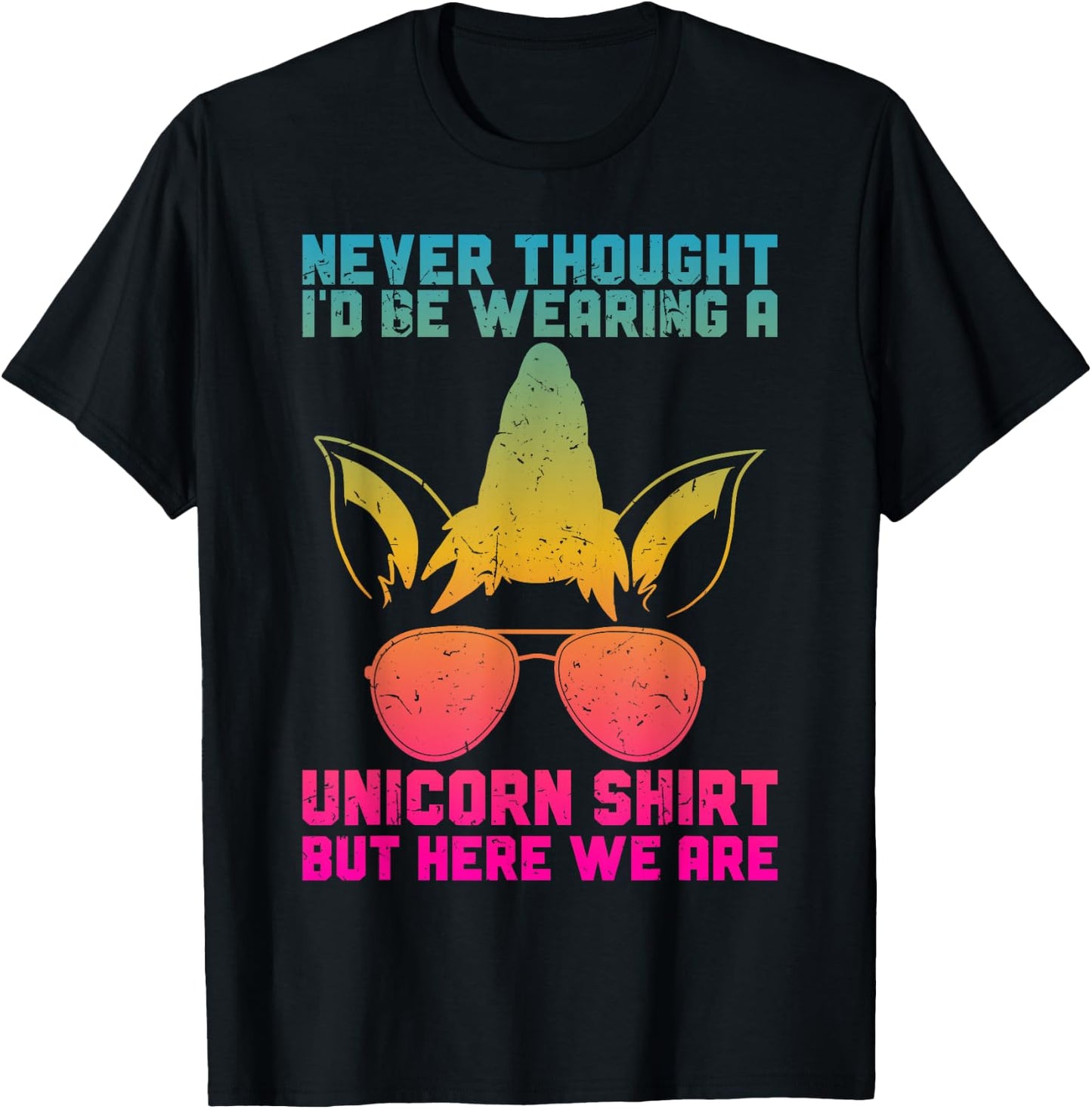 Fathers Day I Wear A Unicorn Shirt Dadacorn Funny T-Shirt - T-Shirt | Black
