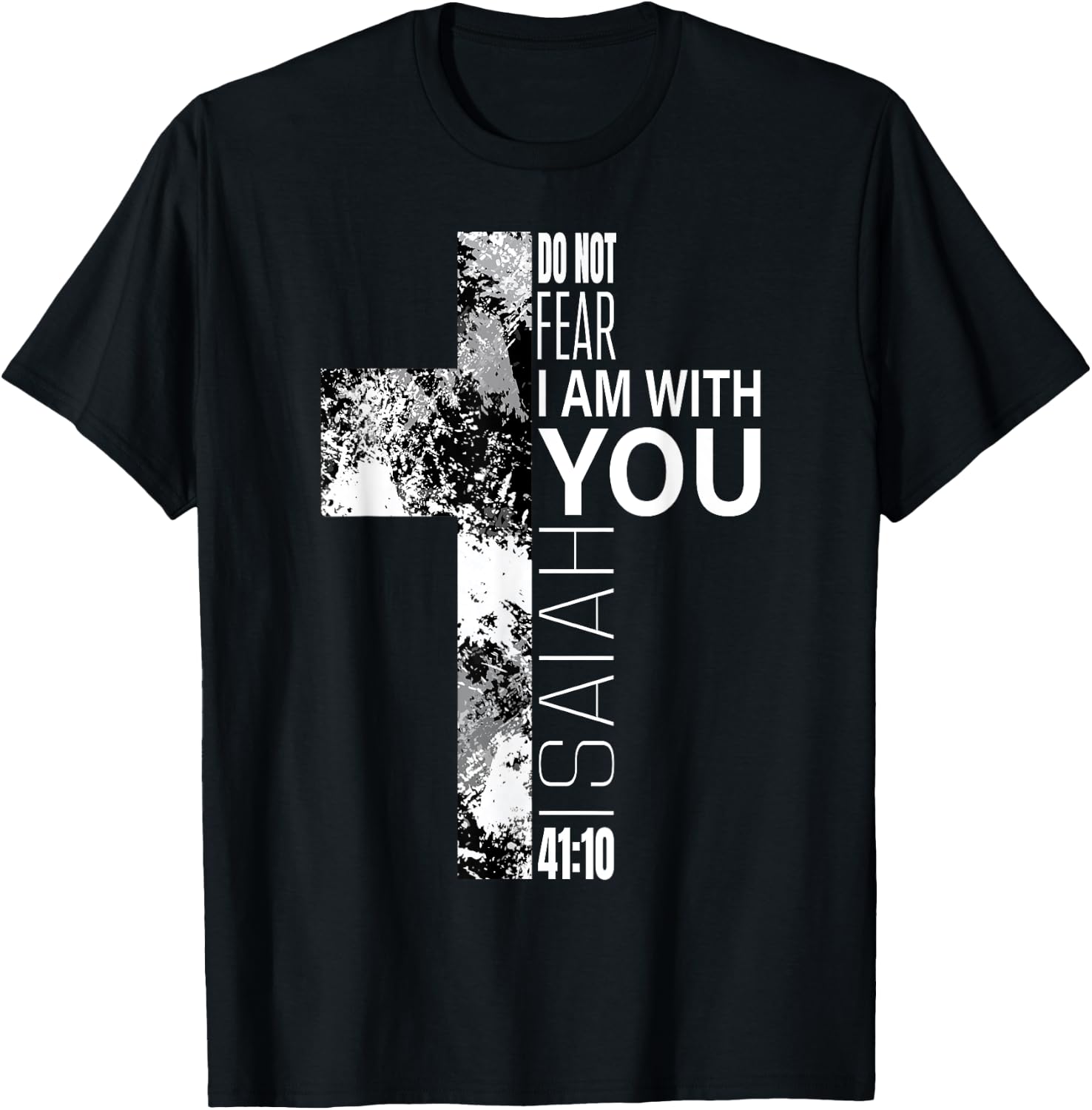 Cool Do Not Fear Christian Bible Verse Easter Cross Men Boys T-Shirt - T-Shirt | Black