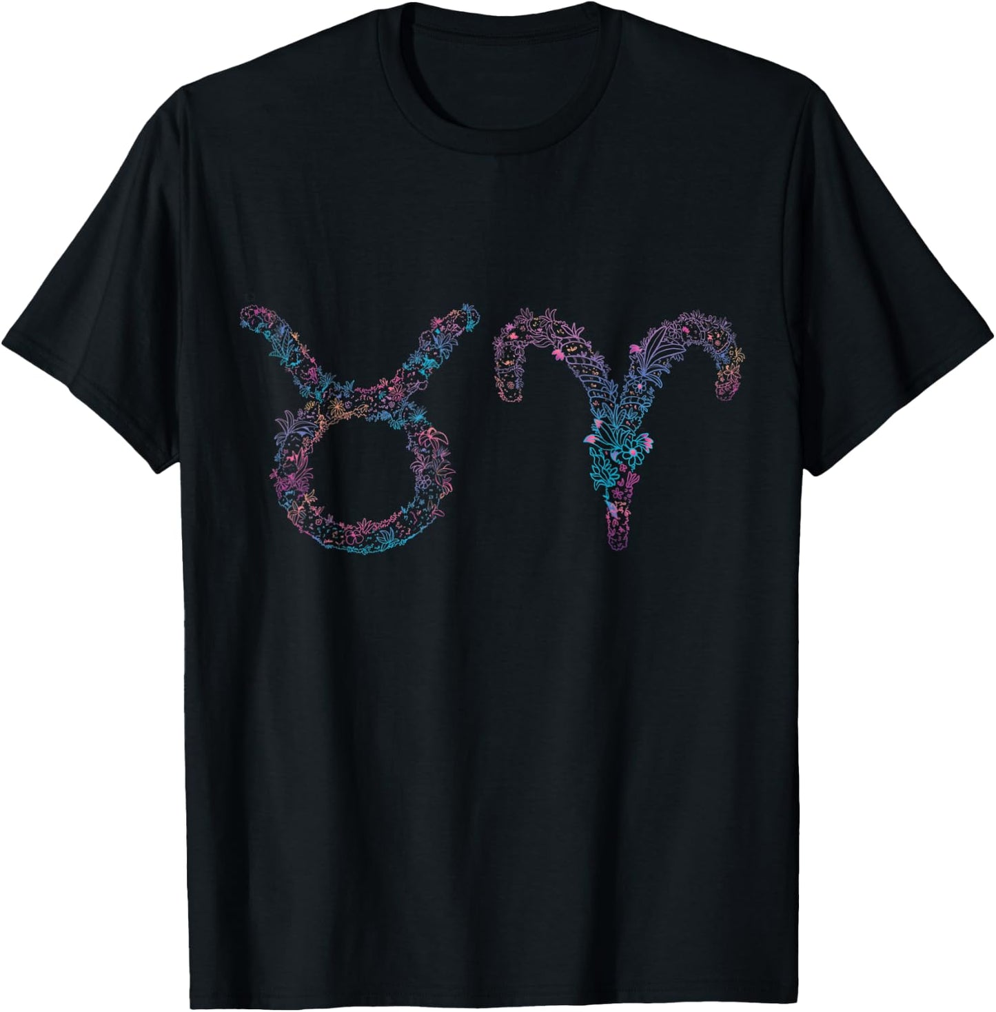 Astrology Love Horoscope Signs Taurus and Aries Couple T-Shirt - T-Shirt | Black