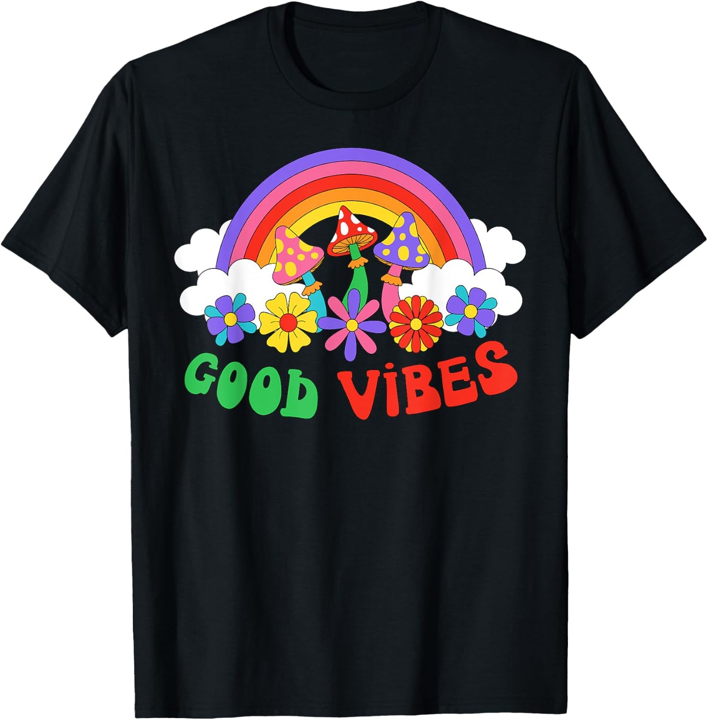 PEACE SIGN LOVE 60s 70s Tie Dye Hippie Halloween Costume T-Shirt - T-Shirt | Black