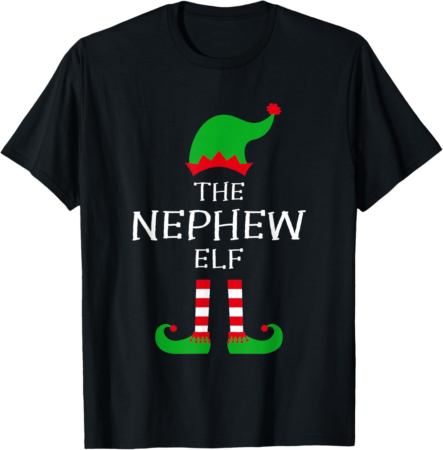 The Nephew Elf Matching Family Group Idea Funny Christmas T-Shirt - T-Shirt | Black