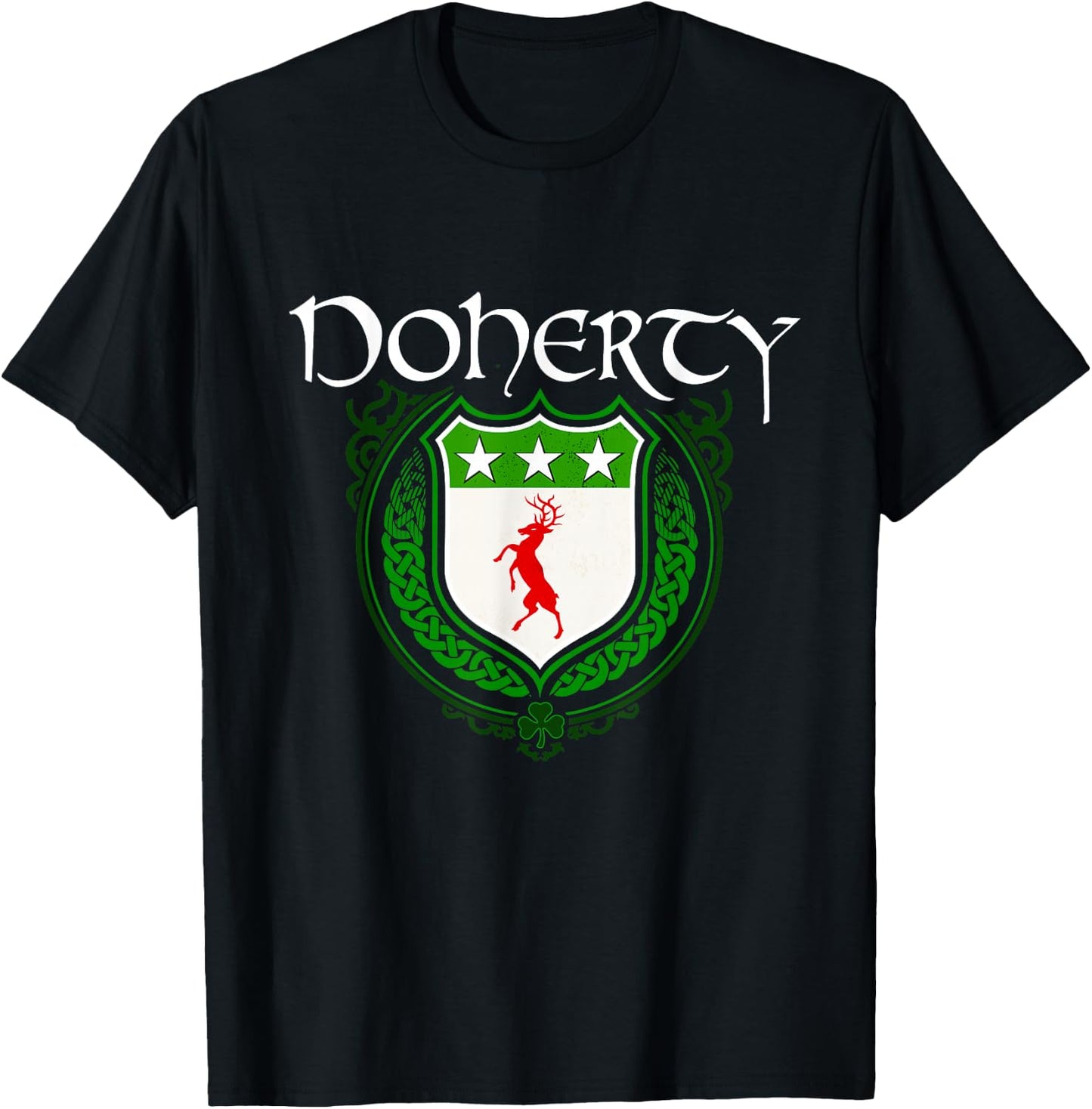Doherty Surname Irish Clan Tartan Badge Ireland T-Shirt - T-Shirt | Black