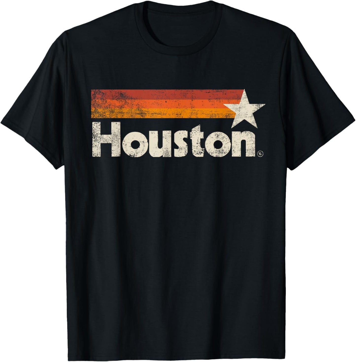 Houston Texas Vintage Houston Stripes Strong Old 70s 80s 90s T-Shirt - T-Shirt | Black