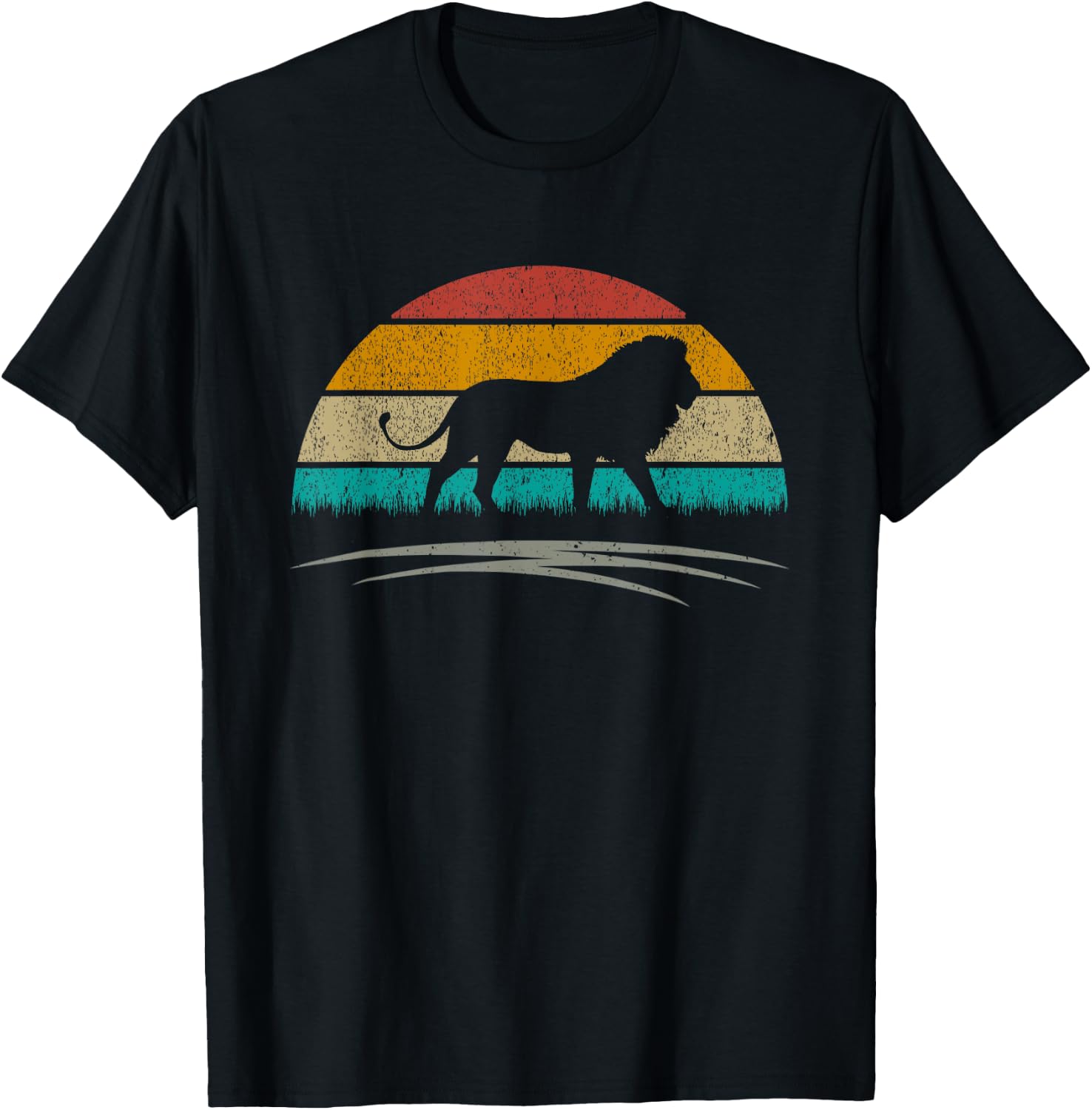 Cute Lion Retro Vintage Lover Lion T-Shirt - T-Shirt | Black