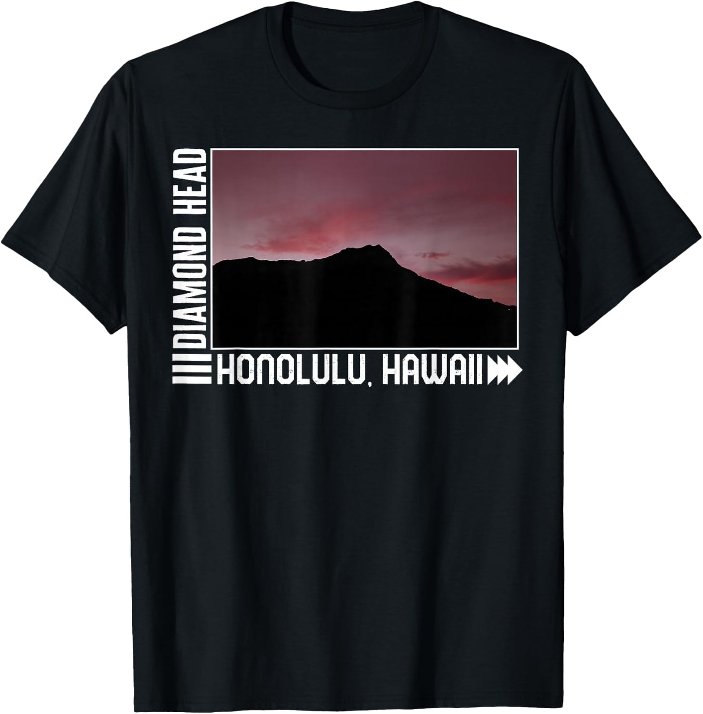 Hawaii Diamond Honolulu Head Hawaii Sunset , Hawaii Beach T-Shirt - T-Shirt | Black