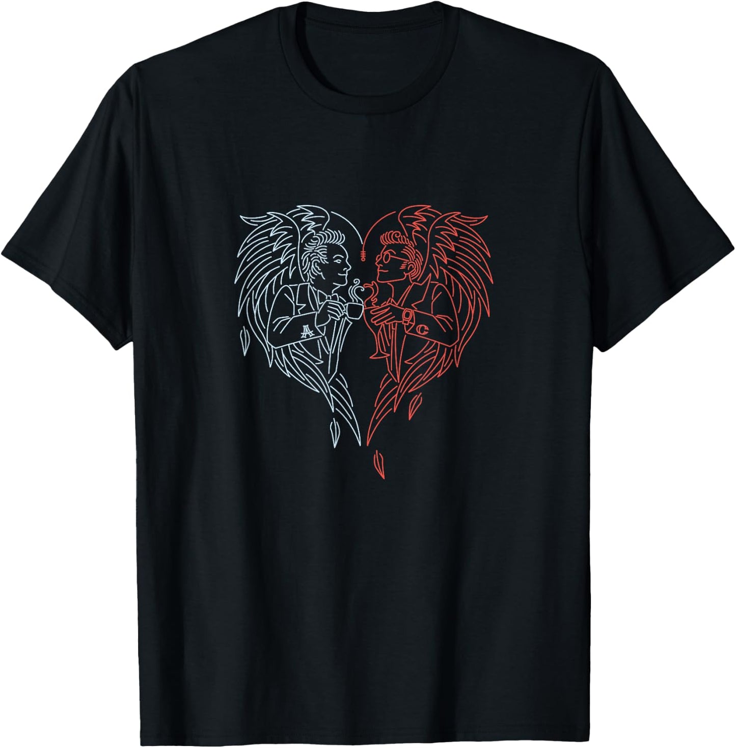 Good Omens - A Toast to the World (Blue and Red) T-Shirt - T-Shirt | Black