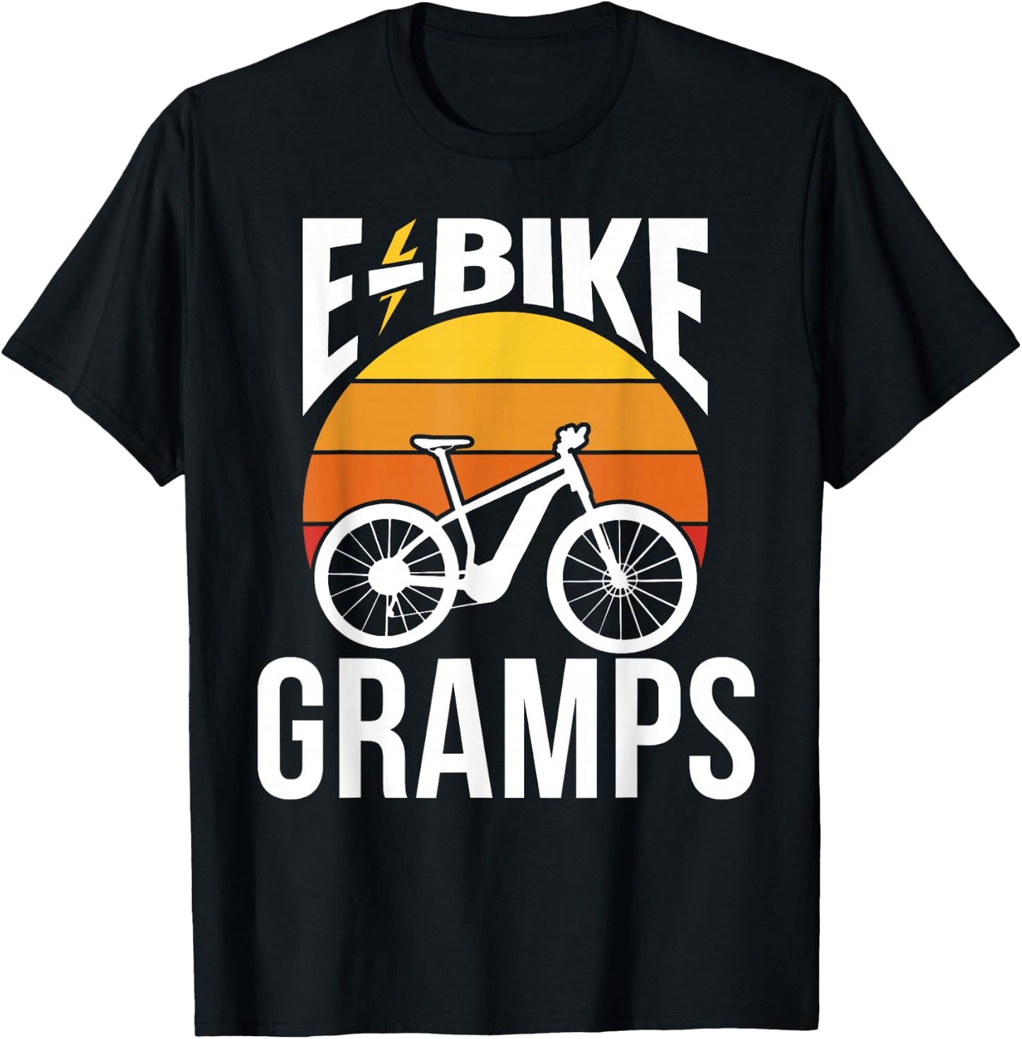E-Bike Gramps Rider Electric Cycling Cyclist Grandpa T-Shirt - T-Shirt | Black