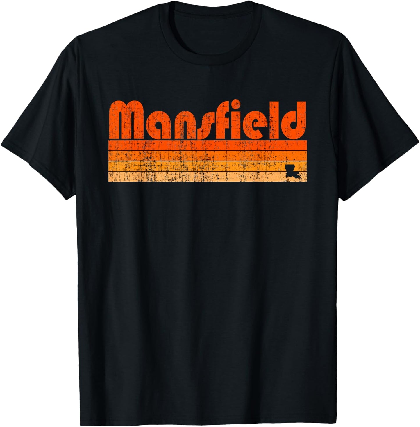 Mansfield, Louisiana Retro 80s Style T-Shirt - T-Shirt | Black