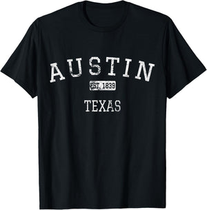 Austin Texas TX Vintage T-Shirt - T-Shirt | Black