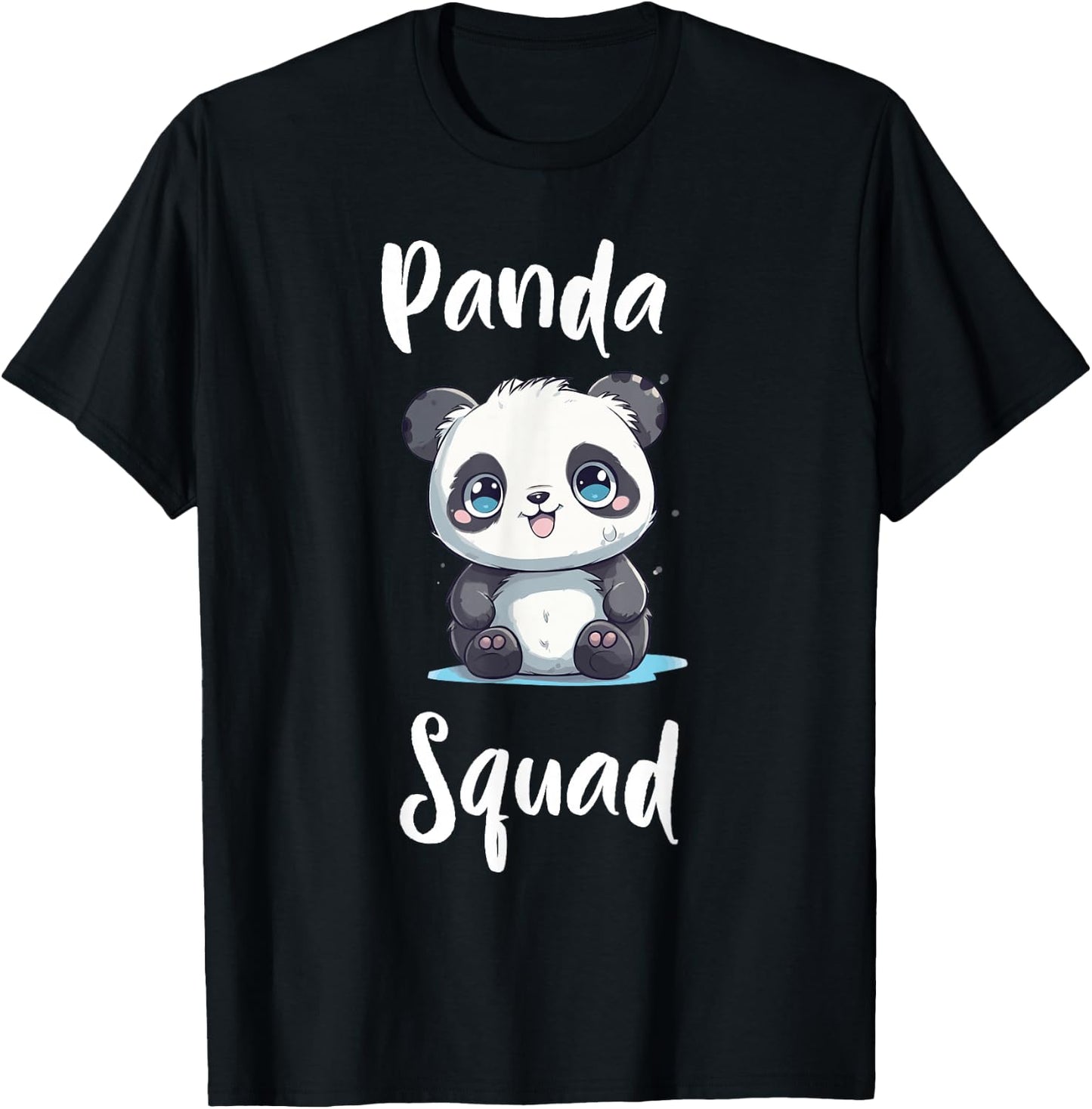 Panda Squad Cute Panda Kids T-Shirt - T-Shirt | Black