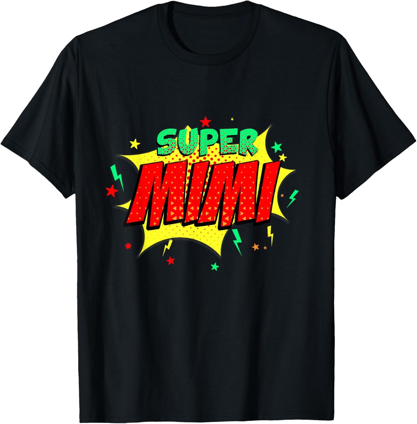 Super Mimi Comic Themed Style Superhero Fathers Day T-Shirt - T-Shirt | Black