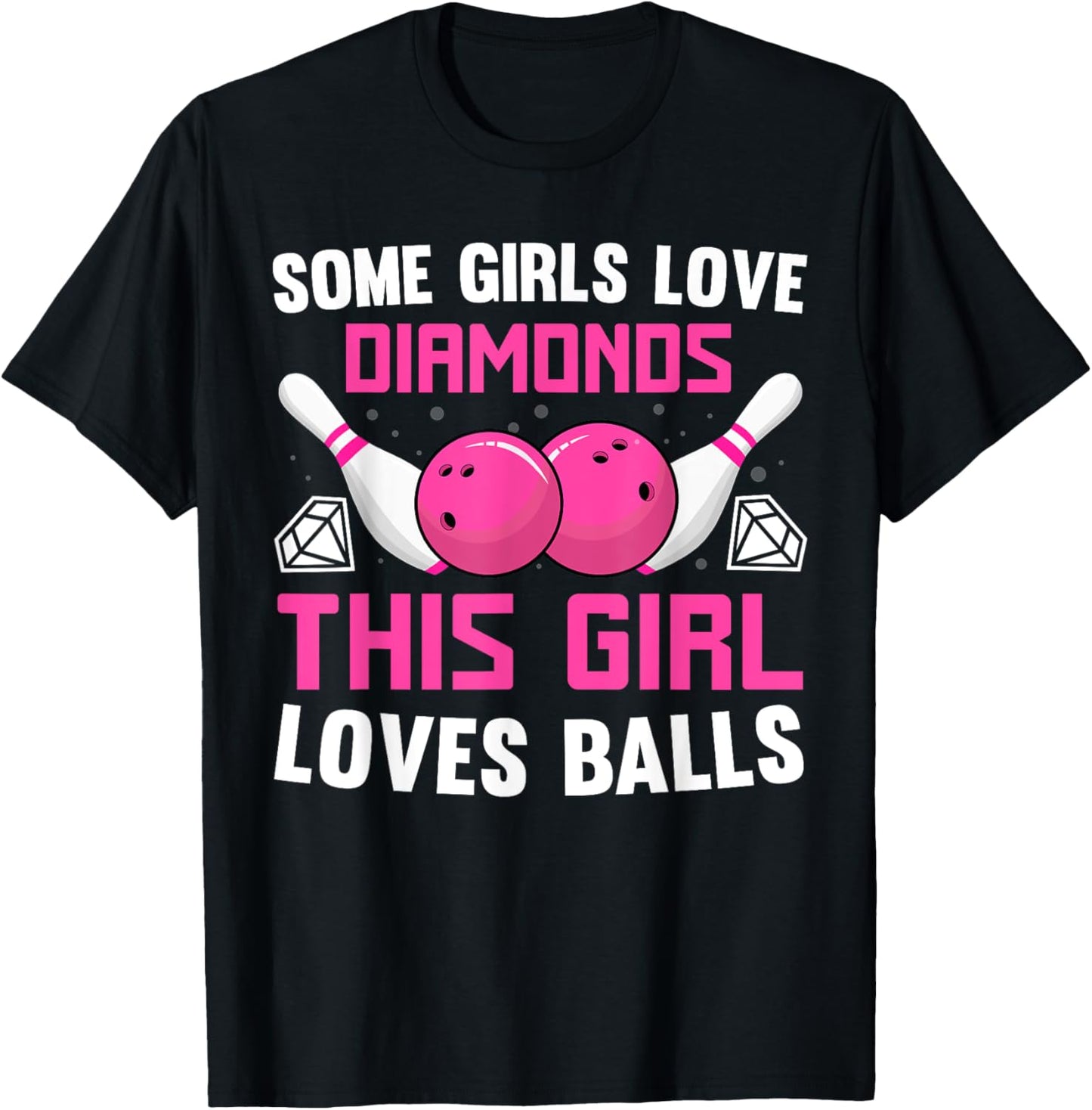 Funny Bowling Art Girls Track Bowling Spare Bowler T-Shirt - T-Shirt | Black
