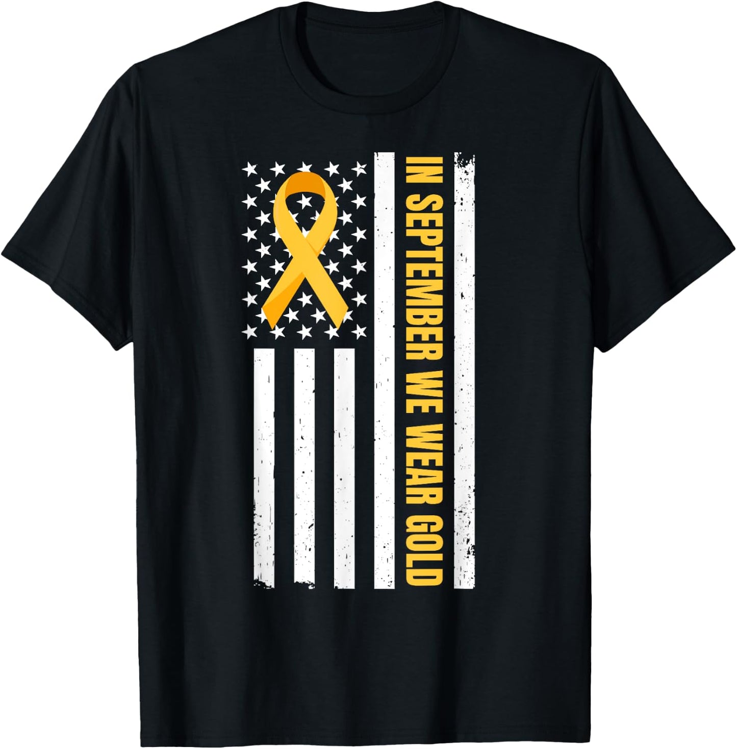 Childhood Cancer Awareness Month | In September We Wear Gold T-Shirt - T-Shirt | Black