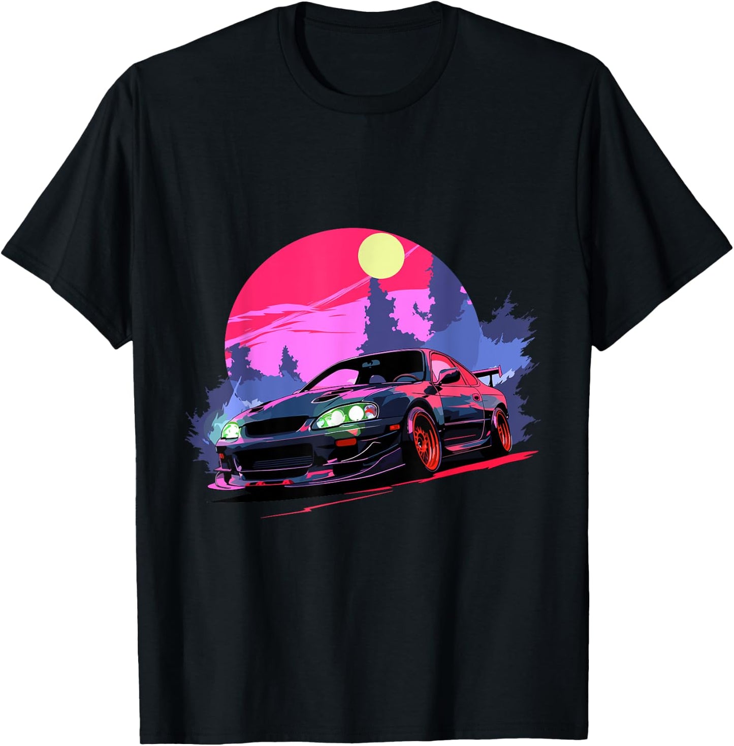 Midnight JDM Night Racer Japanese Race Car T-Shirt - T-Shirt | Black