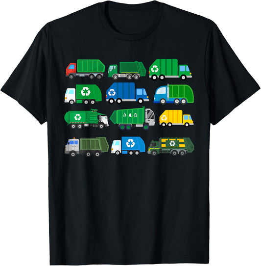 Garbage Truck Trash Trucks Collector Recycling Day T-Shirt - T-Shirt | Black