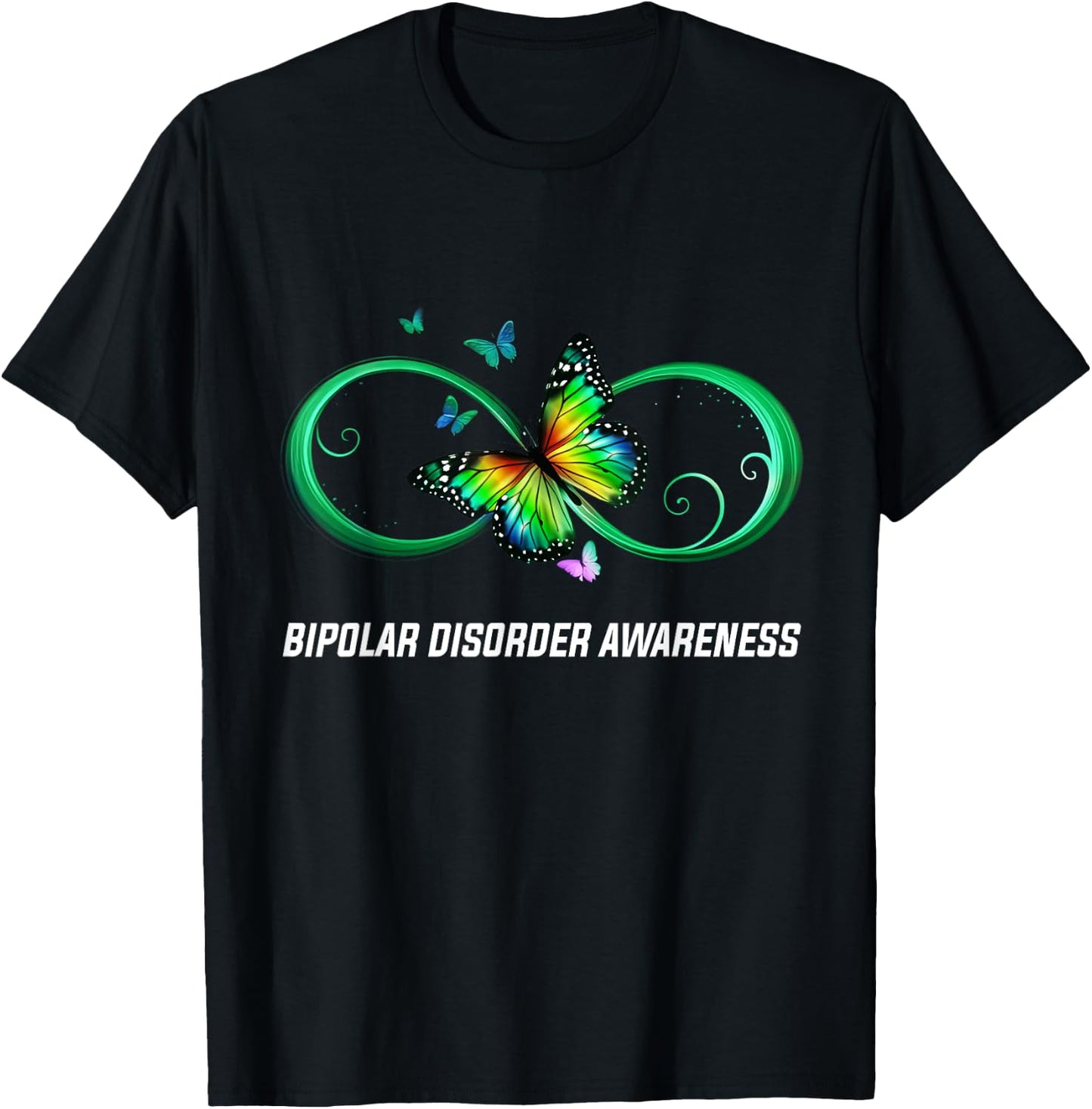 Infinity Butterfly Bipolar Disorder Awareness T-Shirt - T-Shirt | Black