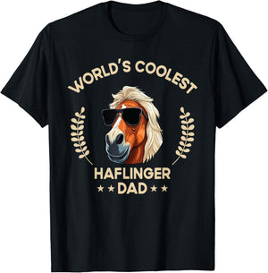 World's Coolest Horse Dad Papa - Farmer Haflinger Horse T-Shirt - T-Shirt | Black