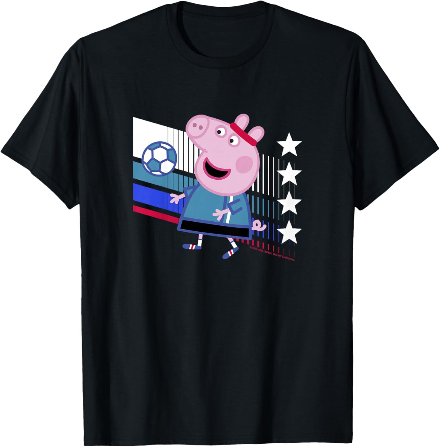Peppa Pig George Pig Football Soccer T-Shirt - T-Shirt | Black