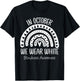 Rainbow In October We Wear White Blindness Awareness Ribbon T-Shirt - T-Shirt | Black