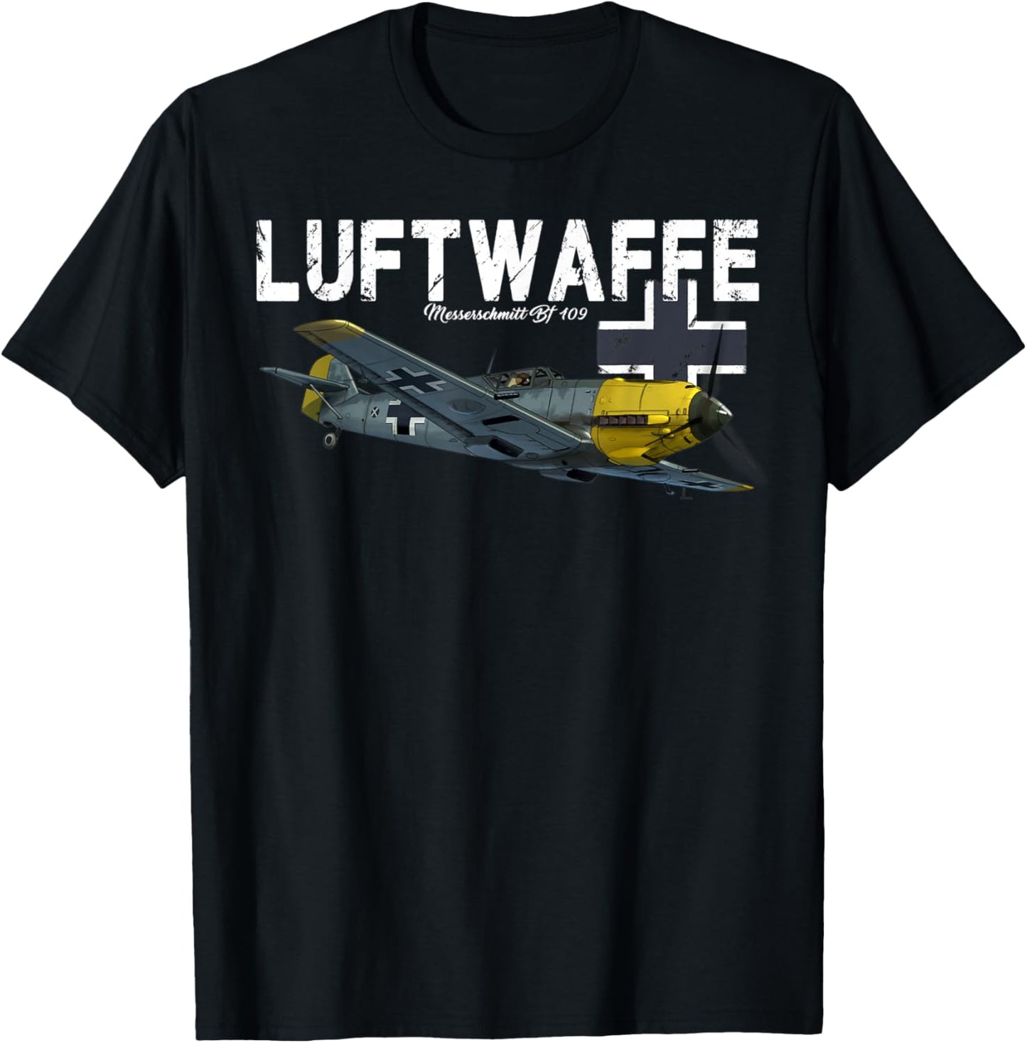 German Warbird I Messerschmitt BF-109 I WW2 Airplanes T-Shirt - T-Shirt | Black