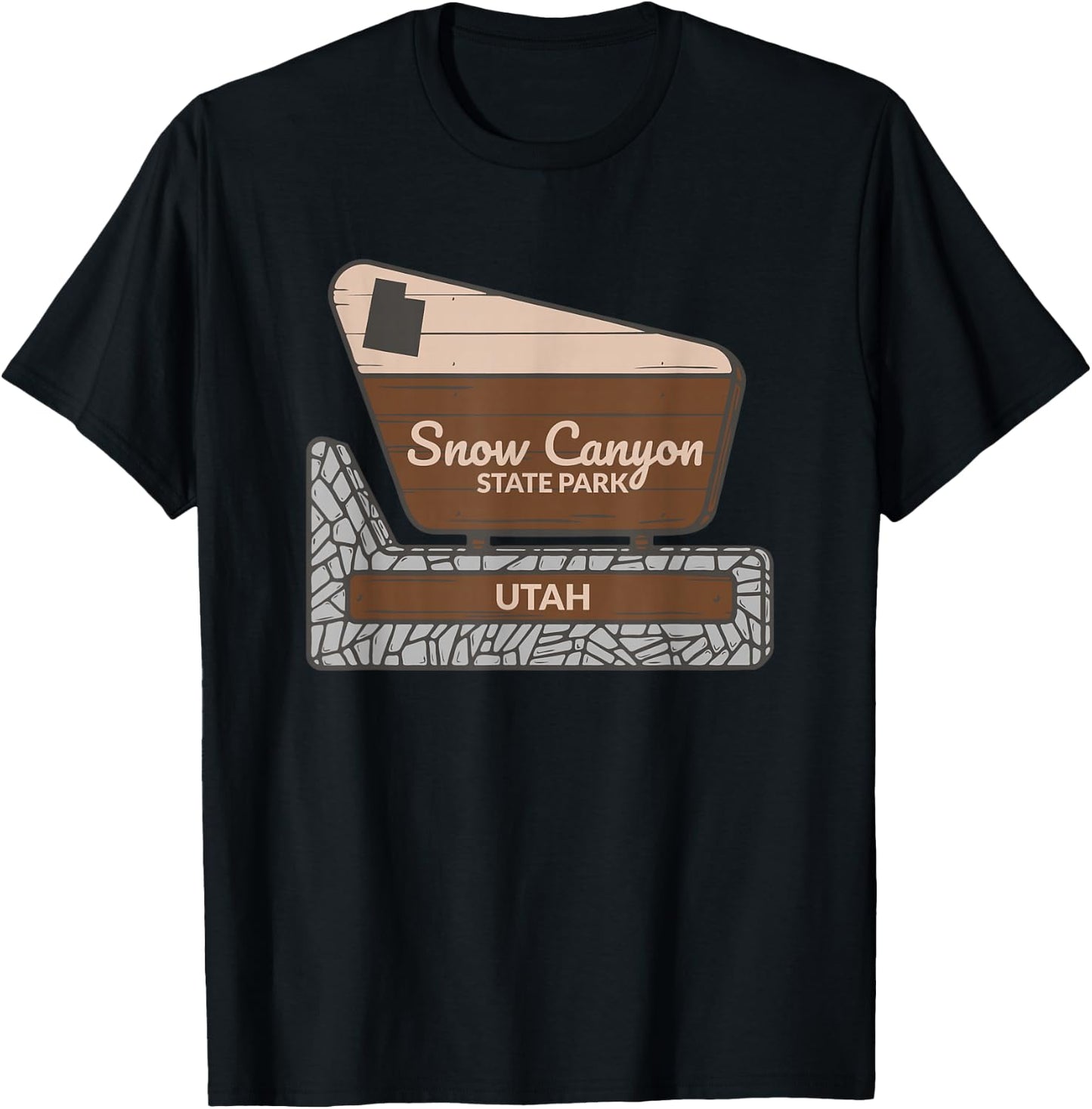 Snow Canyon State Park Utah Welcome Sign Vacation Souvenir T-Shirt - T-Shirt | Black