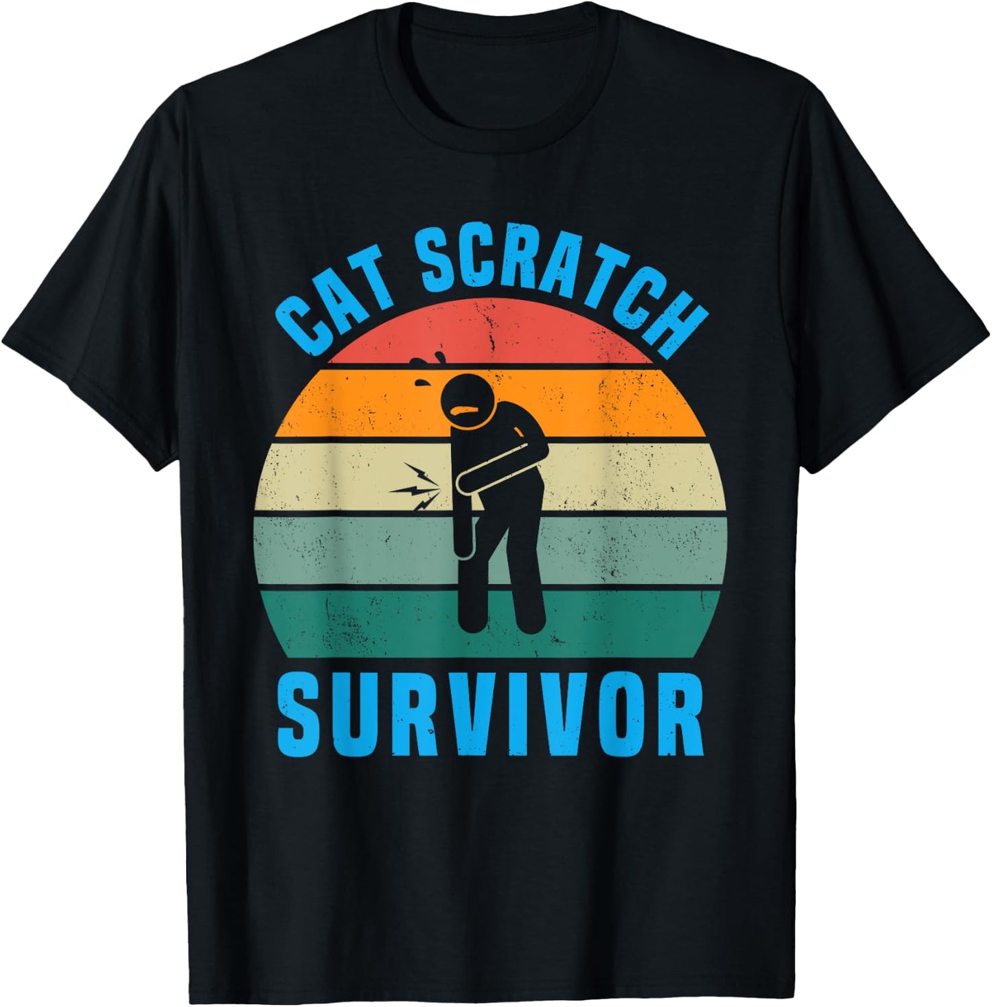 Cat Scratch Survivor I Survived a Feline Scratch Vintage T-Shirt - T-Shirt | Black