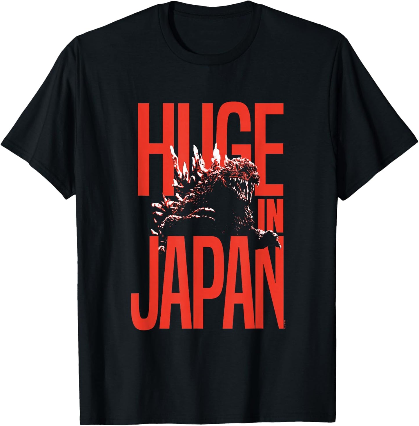 Godzilla Huge in Japan Red Text Monster Movie T-Shirt - T-Shirt | Black