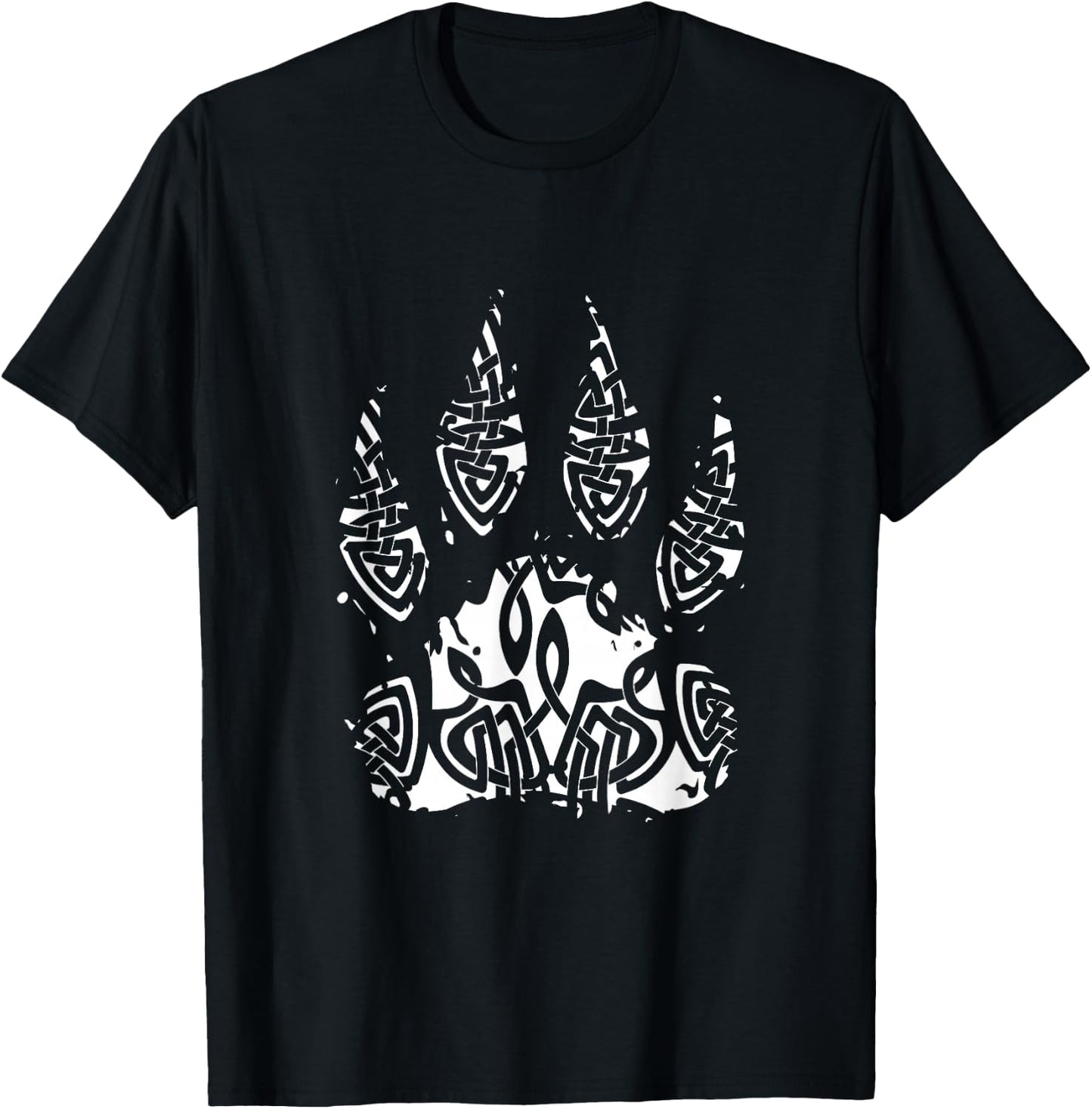 Viking Wolf Paw Raven Warrior Mythology Scandinavian Norway T-Shirt - T-Shirt | Black
