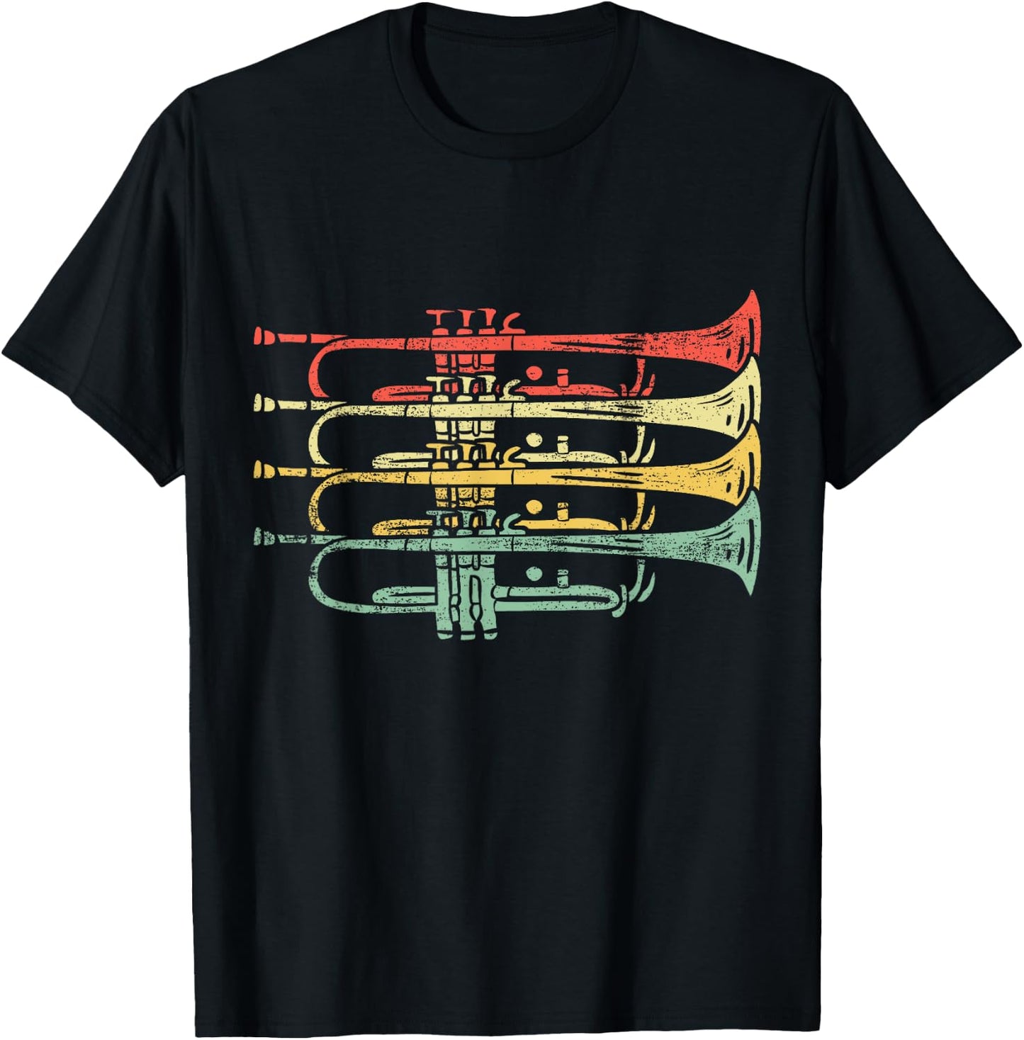 Vintage Trumpets Brass Band T-Shirt - T-Shirt | Black