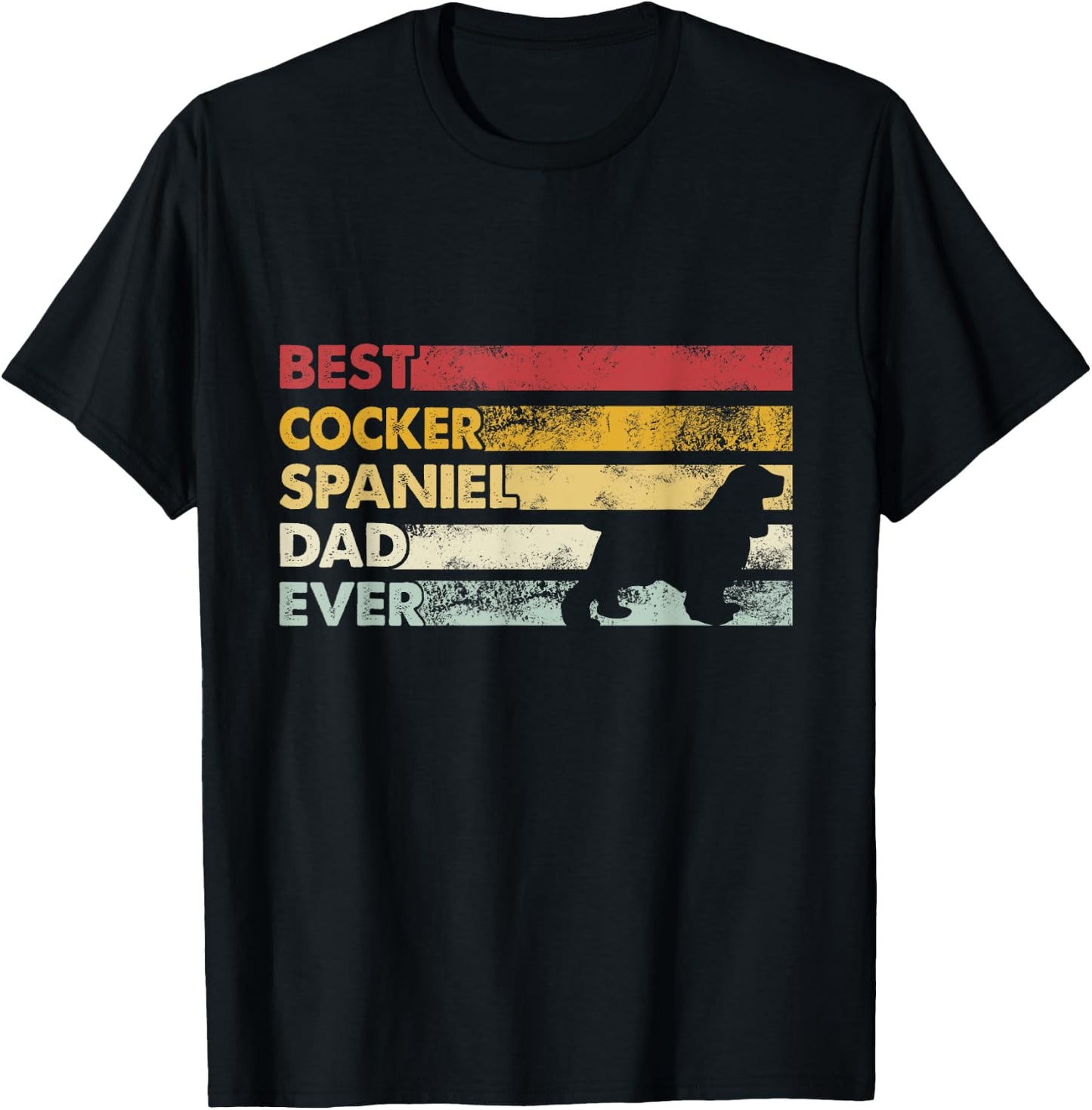 Best Dog Dad Ever - Father Cocker Spaniel T-Shirt - T-Shirt | Black