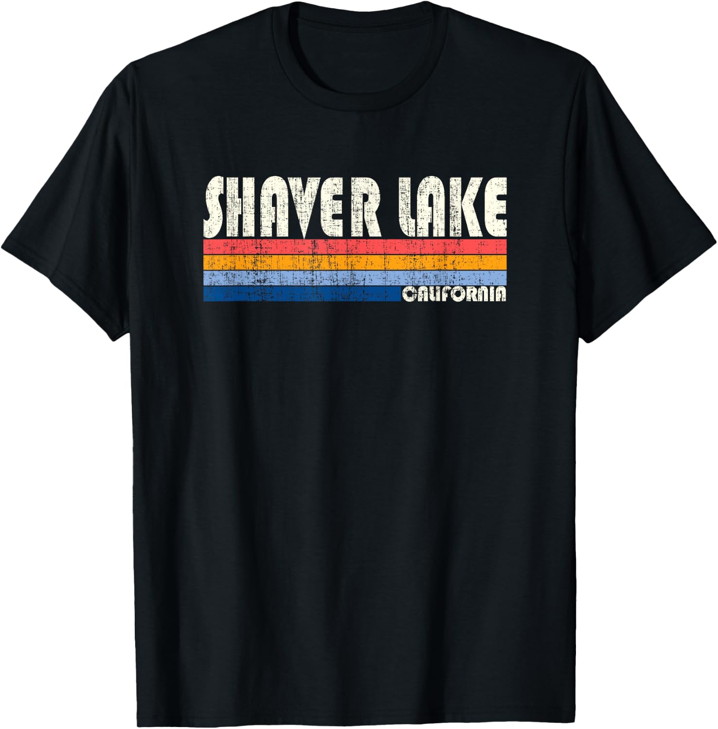 Retro Vintage 70s 80s Style Shaver Lake, CA T-Shirt - T-Shirt | Black