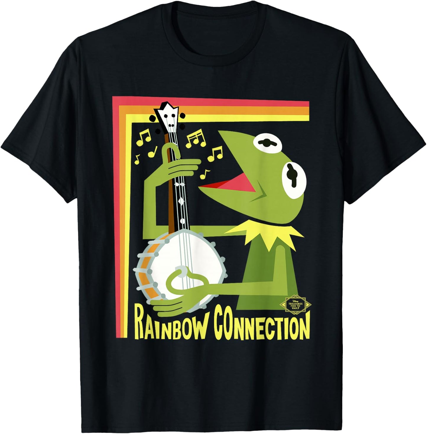 Disney The Muppet Movie Kermit Rainbow Connection Stylized T-Shirt - T-Shirt | Black