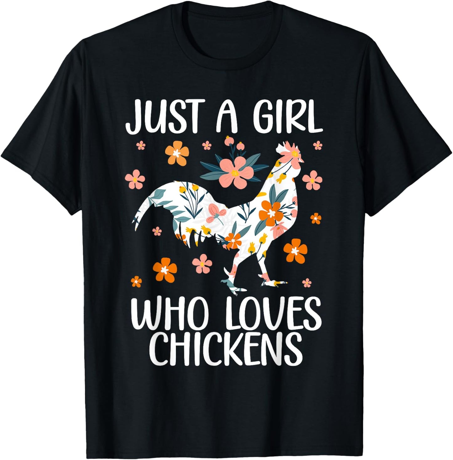 Funny Chicken Art For Girls Women Chick Flock Chicken Farmer T-Shirt - T-Shirt | Black