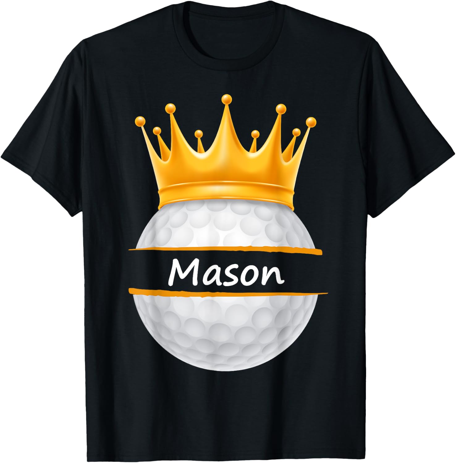 Novelty Golf Personalized Name Mason Sports Dad T-Shirt - T-Shirt | Black