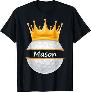 Novelty Golf Personalized Name Mason Sports Dad T-Shirt - T-Shirt | Black