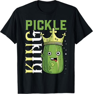 Pickle King Shirt Cucumber Pickle Jar Funny Pickle T-Shirt - T-Shirt | Black