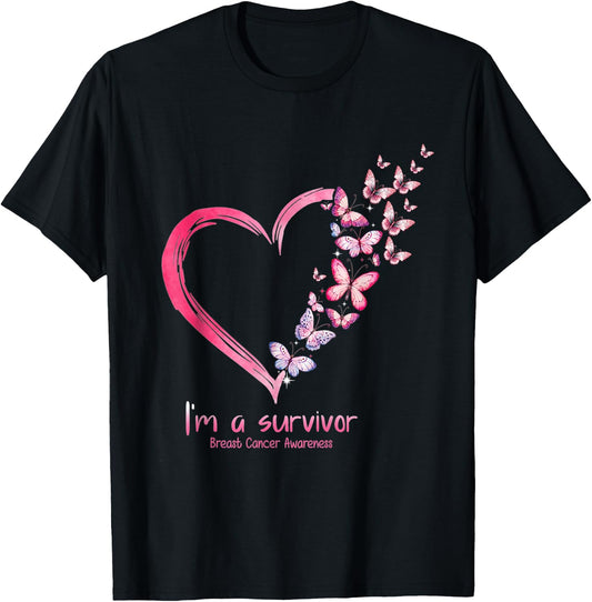 Breast Cancer Awareness I'm a Survivor T-Shirt - T-Shirt | Black