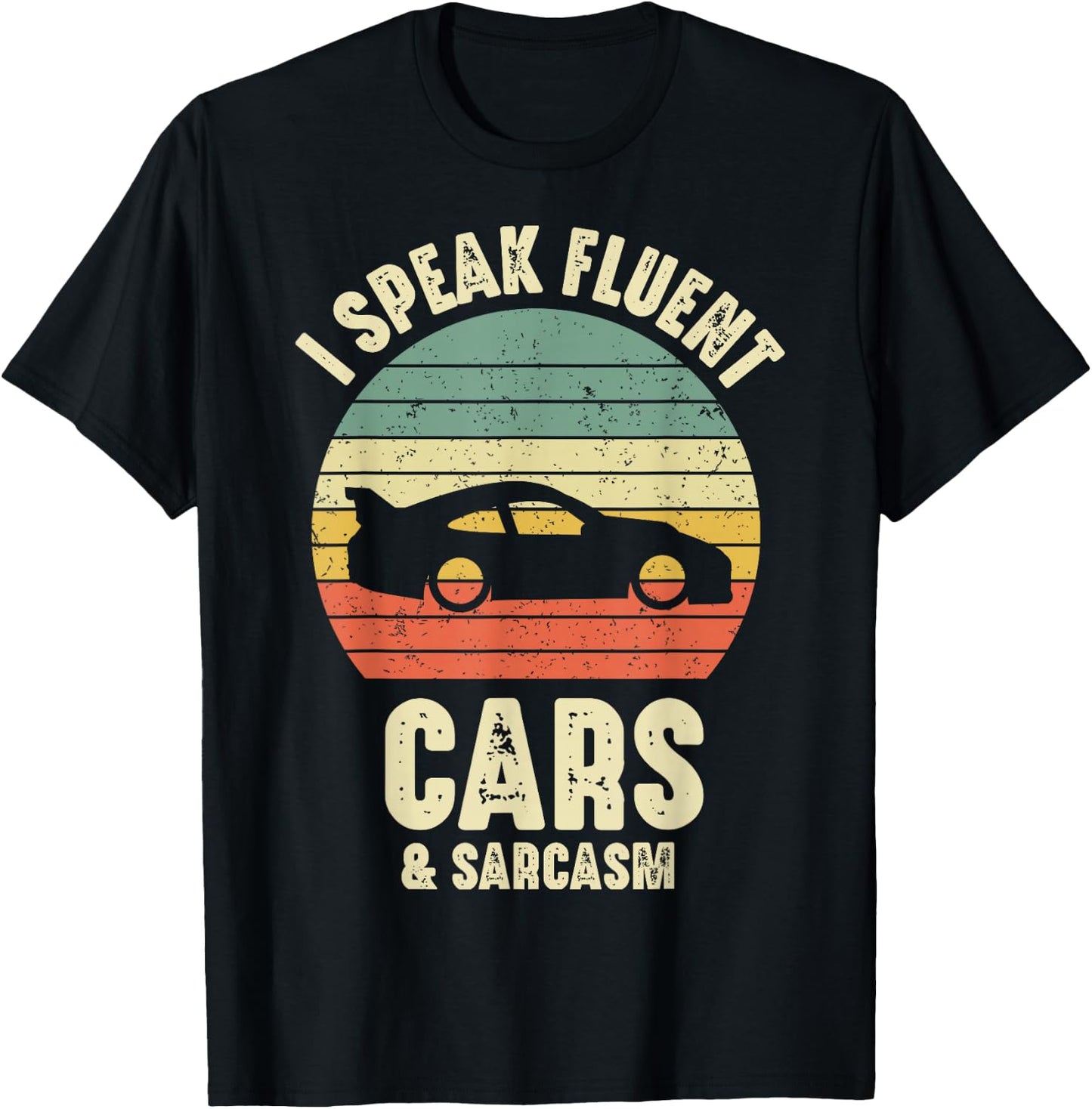 RC Car I Speak Fluent Racing Cars And Sarcasm Retro Vintage T-Shirt - T-Shirt | Black