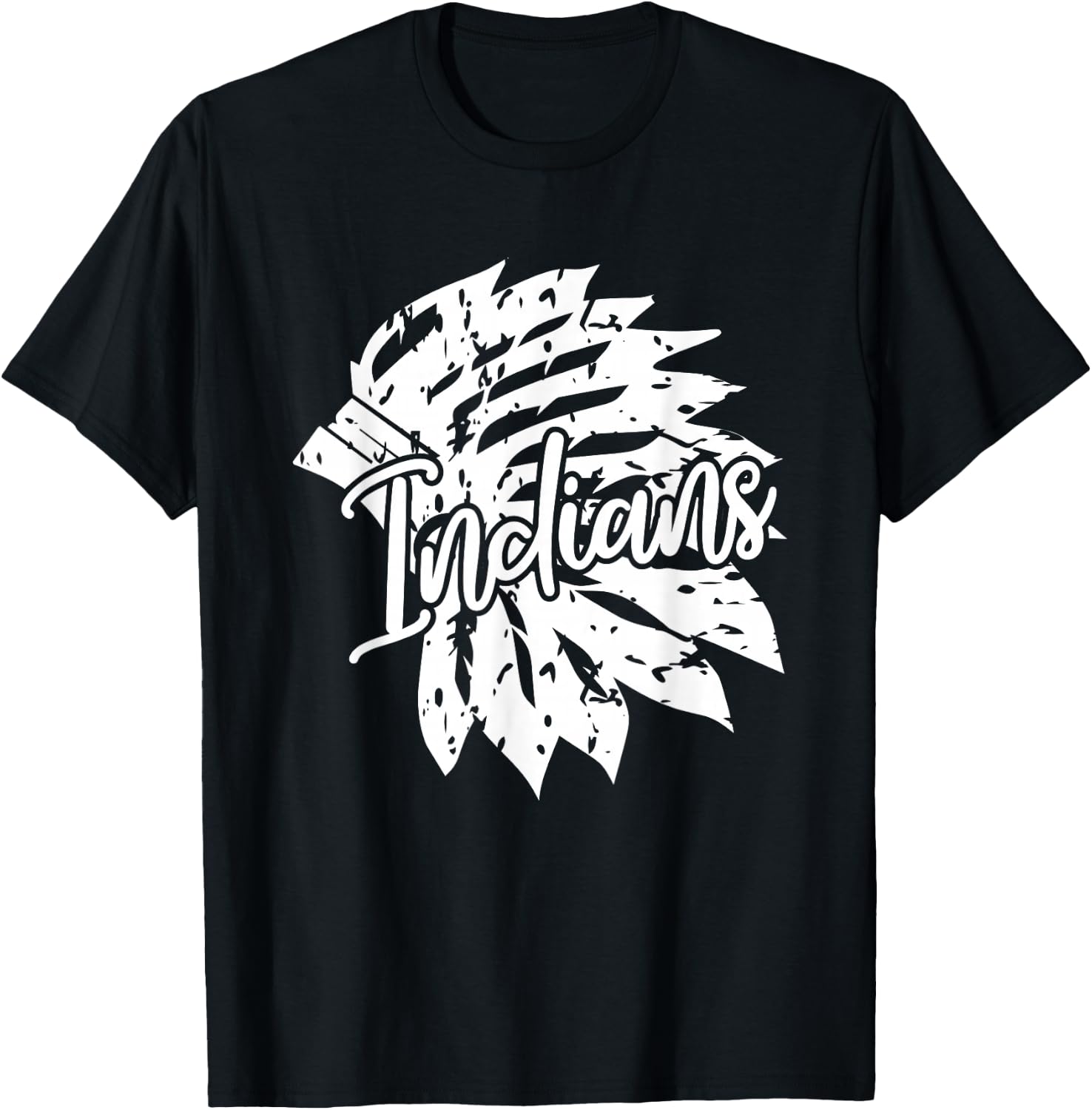 Port Neches-Groves High School Heart Indians Football T-Shirt - T-Shirt | Black